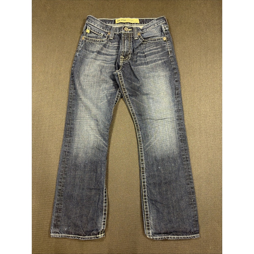 Buckle Big Star Pioneer Boot Cut Blue Jeans Thick Stitches Men's Size 31S
